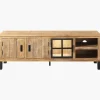 Meuble tv 1 porte verre et 2 portes bois Kali