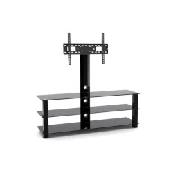 Meuble TV Stand verre trempé noir