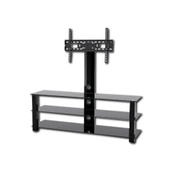 Meuble TV Stand verre trempé noir