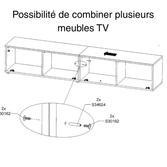 Meuble tv suspendu 100 cm Libertad Artisan / blanc