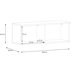 Meuble tv suspendu 100 cm Libertad blanc brillant