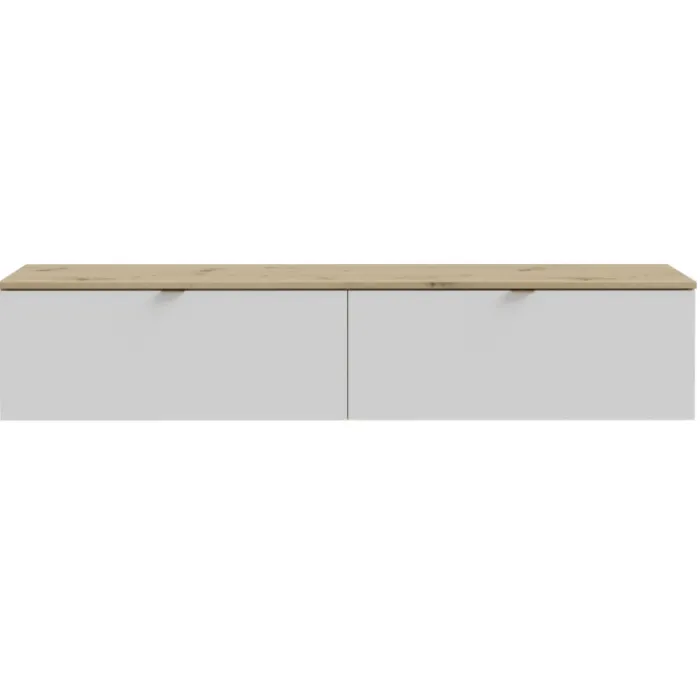 Meuble tv suspendu Libertad 180 cm artisan et blanc