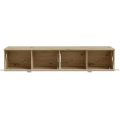 Meuble tv suspendu Libertad 180 cm artisan et blanc
