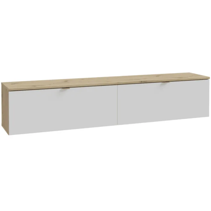 Meuble tv suspendu Libertad 180 cm artisan et blanc