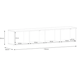 Meuble tv suspendu Libertad 180 cm artisan et blanc