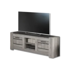 Meuble TV Tom chene gris/marbre