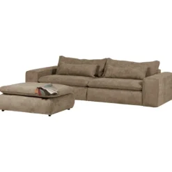 Pouf Venice en tissu gris