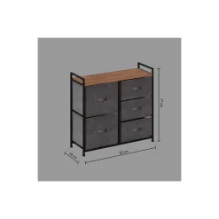 Rangement 5T Tissa gris foncé