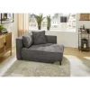 Rex - Recamiere velours cotelé gris foncé