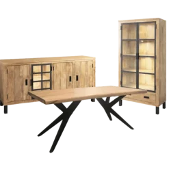 Salle à manger Kali dressoir + table + vitrine