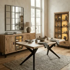 Salle à manger Kali dressoir + table + vitrine