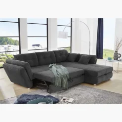 Salon d'angle convertible Jengen anthracite