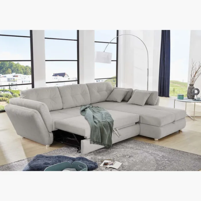 salon d'angle convertible Jengen Gris clair