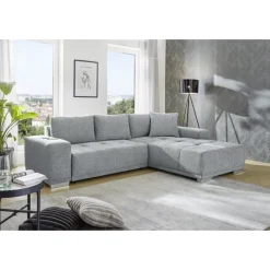 Salon d'angle convertible Luciano gris clair