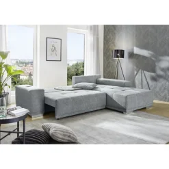 Salon d'angle convertible Luciano gris clair