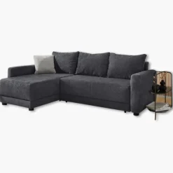 Salon d'angle convertible Venezia anthracite