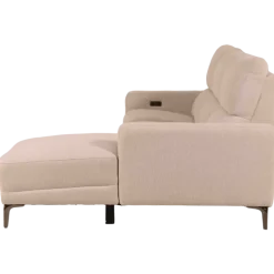 Salon d'angle droit Cologne Beige avec relax électrique