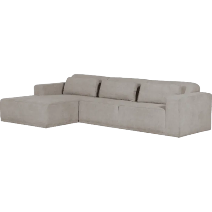 Salon d'angle droit Ezra gris