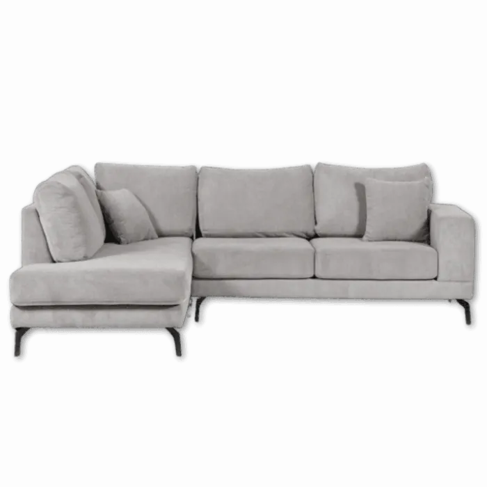 Salon d'angle gauche Davos gris clair