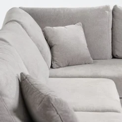 Salon d'angle gauche Davos gris clair