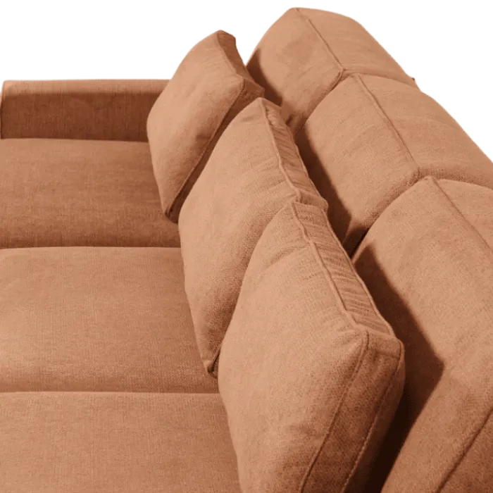Salon d'angle Kai marron/cognac