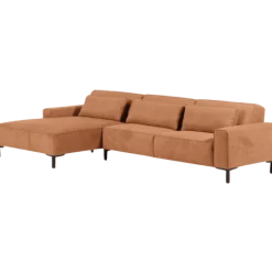 Salon d'angle Kai marron/cognac