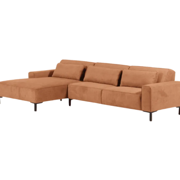 Salon d'angle Kai marron/cognac