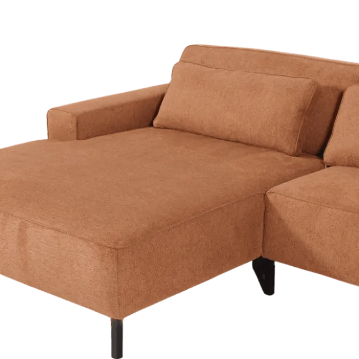 Salon d'angle Kai marron/cognac