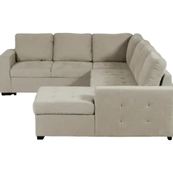 Salon d'angle Olivia convertible avec coffre de rangement