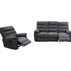 Salon 3 et 1 places Coral gris foncé