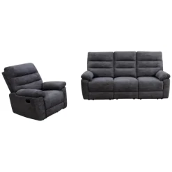Salon 3 et 1 places Coral gris foncé