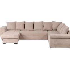 Salon panoramique Latte beige cotelé