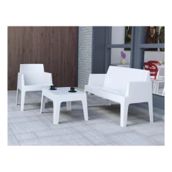 Set Box Blanc ( x2 fauteuils + x1 2 places + x1 table basse)