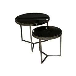 Set de 2 table GC4748 champagne/noir