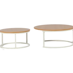 Set de 2 tables de salon UCT7033/7034 naturel/blanc