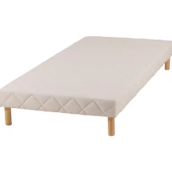 Sommier 80 / 200 cm en tissu beige Cansas