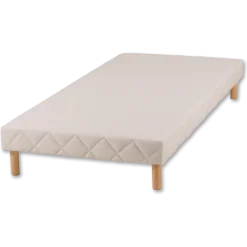 Sommier tapisser 70 / 200 cm en tissu beige Cansas