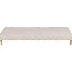 Sommier tapisser 70 / 200 cm en tissu beige Cansas
