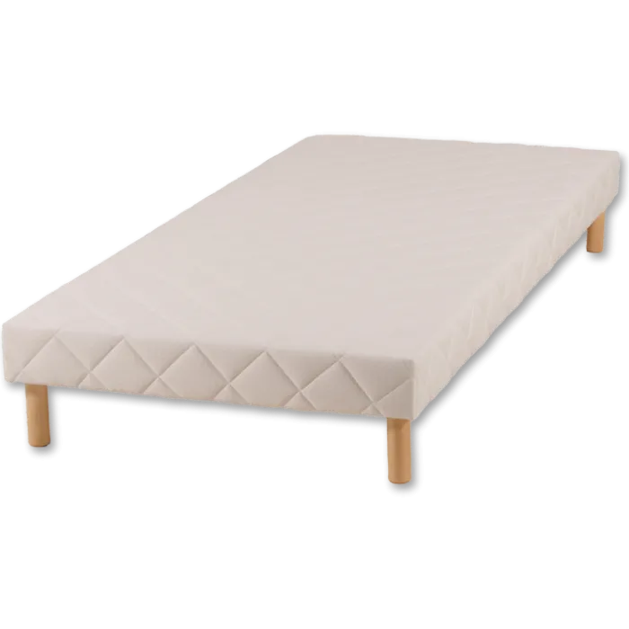 Sommier tapissier Cansas 70 / 190 cm en tissu beige
