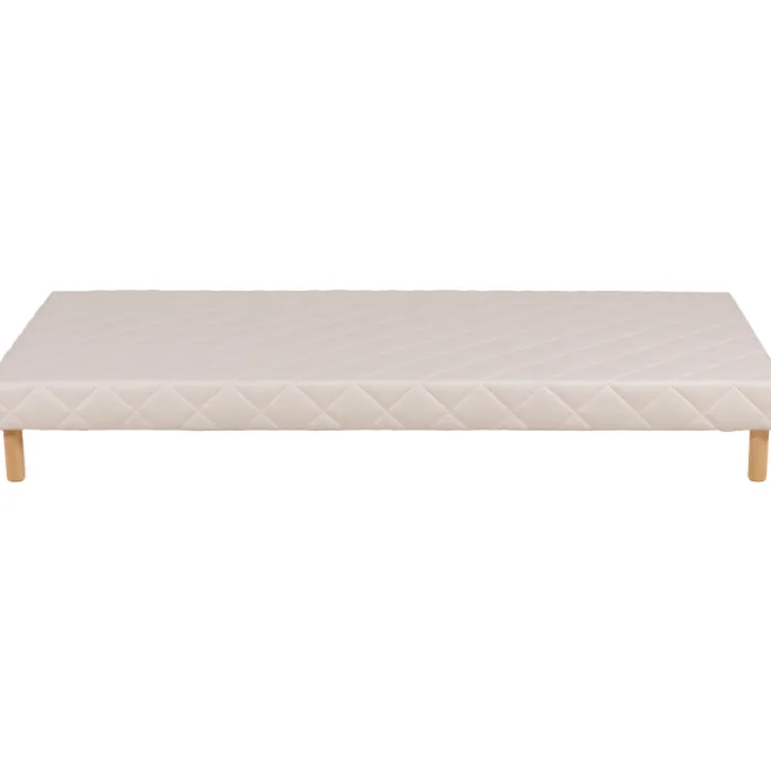 Sommier tapissier Cansas 70 / 190 cm en tissu beige