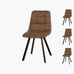 Stella - UDC8025 PK-01 Lot de 4 chaises Marron clair