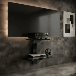 Support DVD verre noir