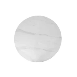 Table Appollo 110 cm pierre brillante ronde blanc