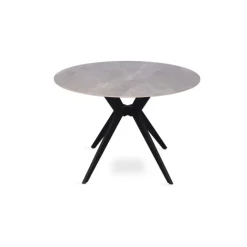 Table Appolo 110 cm pierre brillante gris