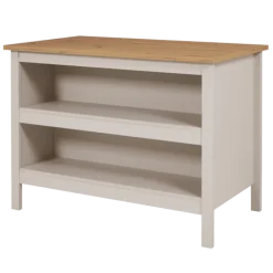 Table bar avec rangement Emmilia Chêne artisan et cachemire