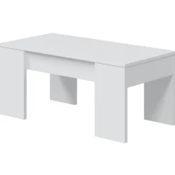 Table basse avec plateau relevable Blanc