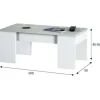 Table basse à plateau relevable ciment et blanc