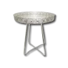 Table d'appoint métal argent/mirroir