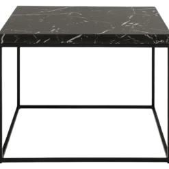 Table de salon carré Barossa marbre noir