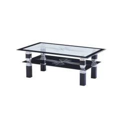 Table de salon C36S noir/verre trempé